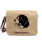 Landseer - Canvas Schultertasche Messenger mit Namen - Tierisch tolle Geschenke