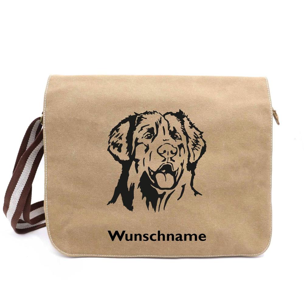 Leonberger 2 - Canvas Schultertasche Messenger mit Namen - Tierisch tolle Geschenke