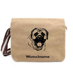 Mastiff 2 - Canvas Schultertasche Messenger mit Namen - Tierisch tolle Geschenke