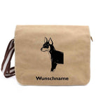 Mini Pinscher - Canvas Schultertasche Messenger mit Namen - Tierisch tolle Geschenke