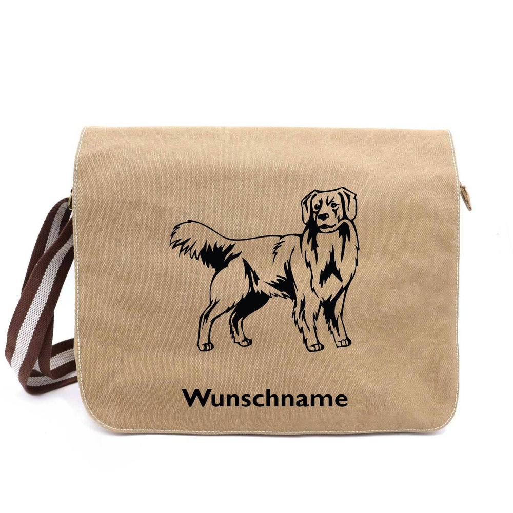 Nova Scotia Duck Tolling Retriever - Canvas Schultertasche Messenger mit Namen - Tierisch tolle Geschenke