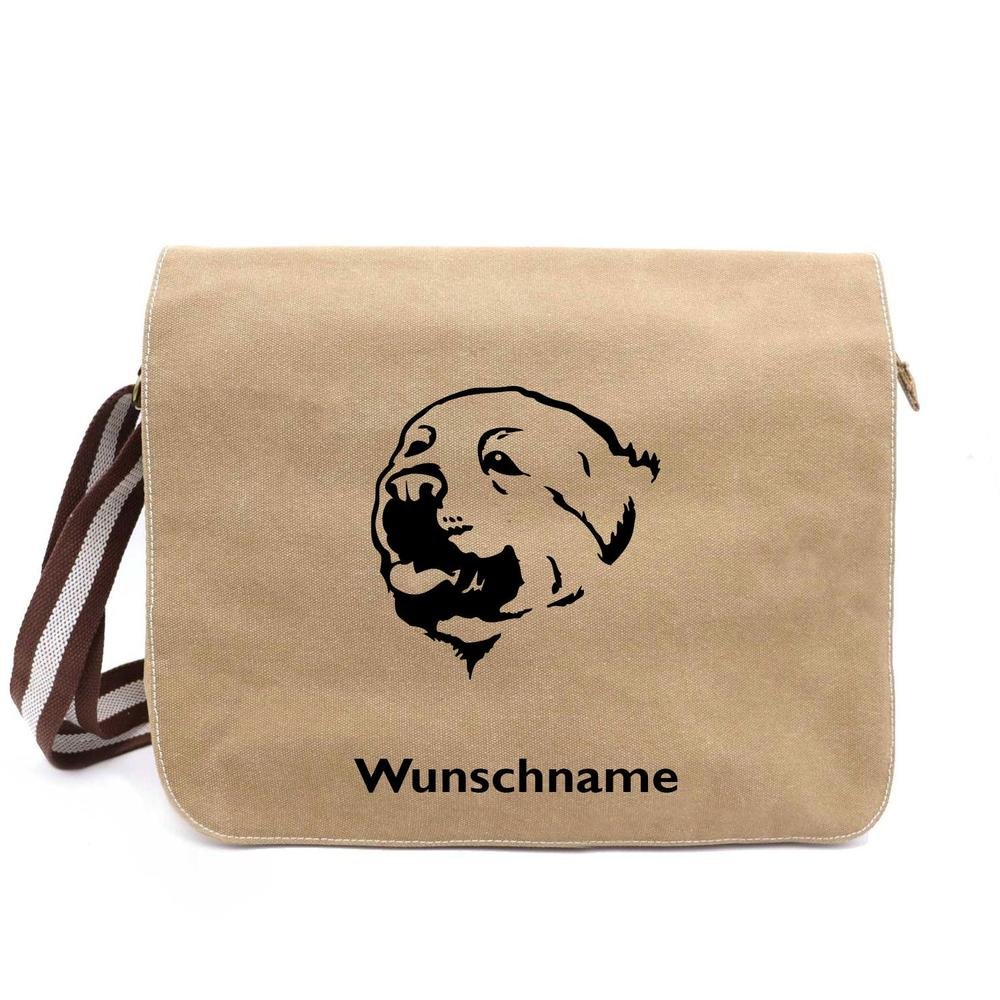 Pyrenäen Berghund - Canvas Schultertasche Messenger mit Namen - Tierisch tolle Geschenke