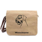 Riesenschnauzer 1 - Canvas Schultertasche Messenger mit Namen - Tierisch tolle Geschenke