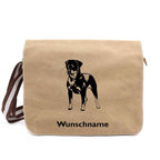 Rottweiler 2 - Canvas Schultertasche Messenger mit Namen - Tierisch tolle Geschenke