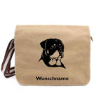 Rottweiler 3 - Canvas Schultertasche Messenger mit Namen - Tierisch tolle Geschenke