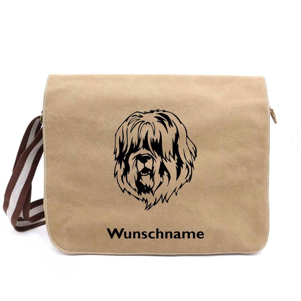 Schafpudel - Canvas Schultertasche Messenger mit Namen - Tierisch tolle Geschenke