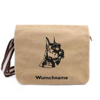 Schnauzer 1 - Canvas Schultertasche Messenger mit Namen - Tierisch tolle Geschenke