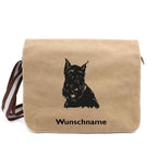 Scottish Terrier 3 - Canvas Schultertasche Messenger mit Namen - Tierisch tolle Geschenke