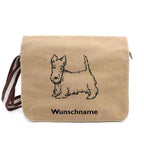 Scottish Terrier 4 - Canvas Schultertasche Messenger mit Namen - Tierisch tolle Geschenke