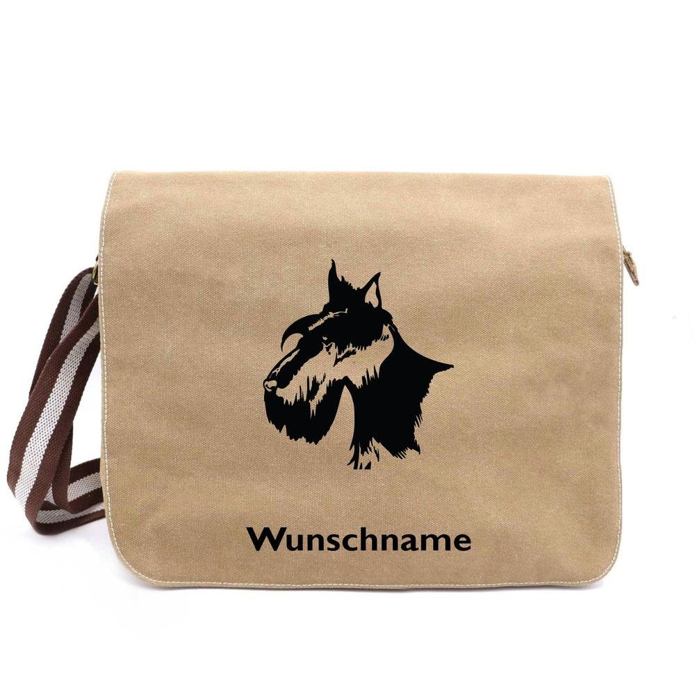 Scottish Terrier - Canvas Schultertasche Messenger mit Namen - Tierisch tolle Geschenke