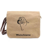 Shar Pei - Canvas Schultertasche Messenger mit Namen - Tierisch tolle Geschenke