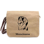 Shetland Sheepdog - Canvas Schultertasche Messenger mit Namen - Tierisch tolle Geschenke