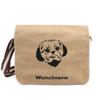 Shih Tzu - Canvas Schultertasche Messenger mit Namen - Tierisch tolle Geschenke