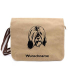 Tibet Terrier - Canvas Schultertasche Messenger mit Namen - Tierisch tolle Geschenke