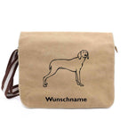 Weimaraner 1 - Canvas Schultertasche Messenger mit Namen - Tierisch tolle Geschenke