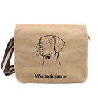 Weimaraner 4 - Canvas Schultertasche Messenger mit Namen - Tierisch tolle Geschenke
