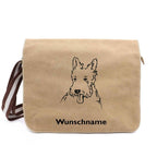 West Highland Terrier - Canvas Schultertasche Messenger mit Namen - Tierisch tolle Geschenke