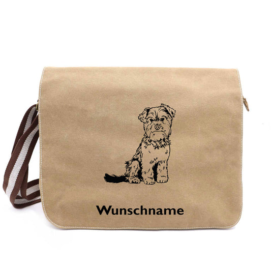 Yorkshire Terrier 1 - Canvas Schultertasche Messenger mit Namen