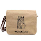 Yorkshire Terrier 3 - Canvas Schultertasche Messenger mit Namen - Tierisch tolle Geschenke
