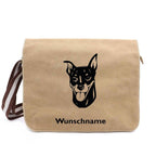 Zwergpinscher - Canvas Schultertasche Messenger mit Namen - Tierisch tolle Geschenke