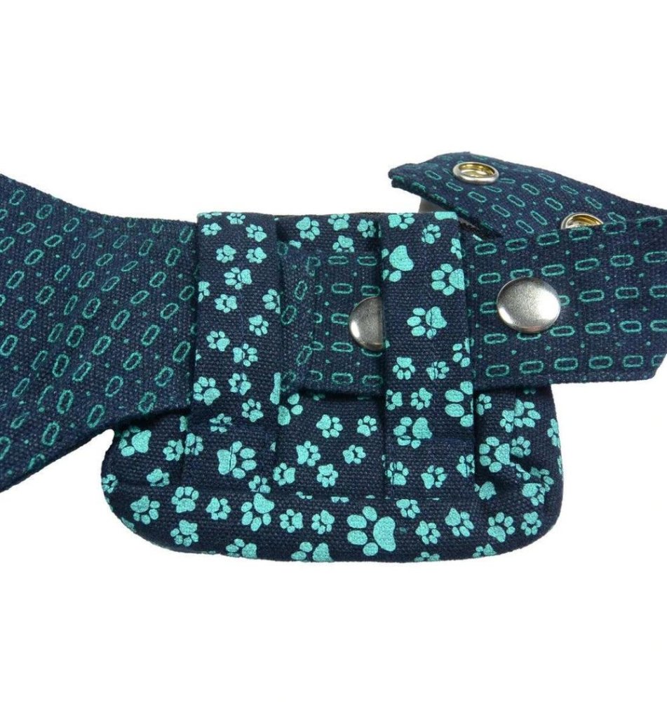Nijens Beuteltasche klein Pfote -navy türkis- mit Gürtelschlaufe - Tierisch tolle Geschenke