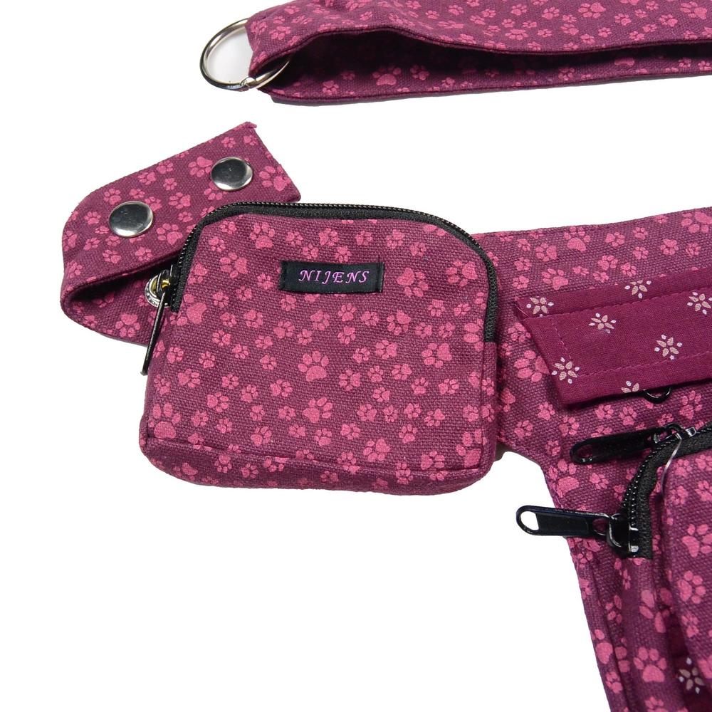 Nijens Beuteltasche klein Pfote -magenta- mit Gürtelschlaufe - Tierisch tolle Geschenke