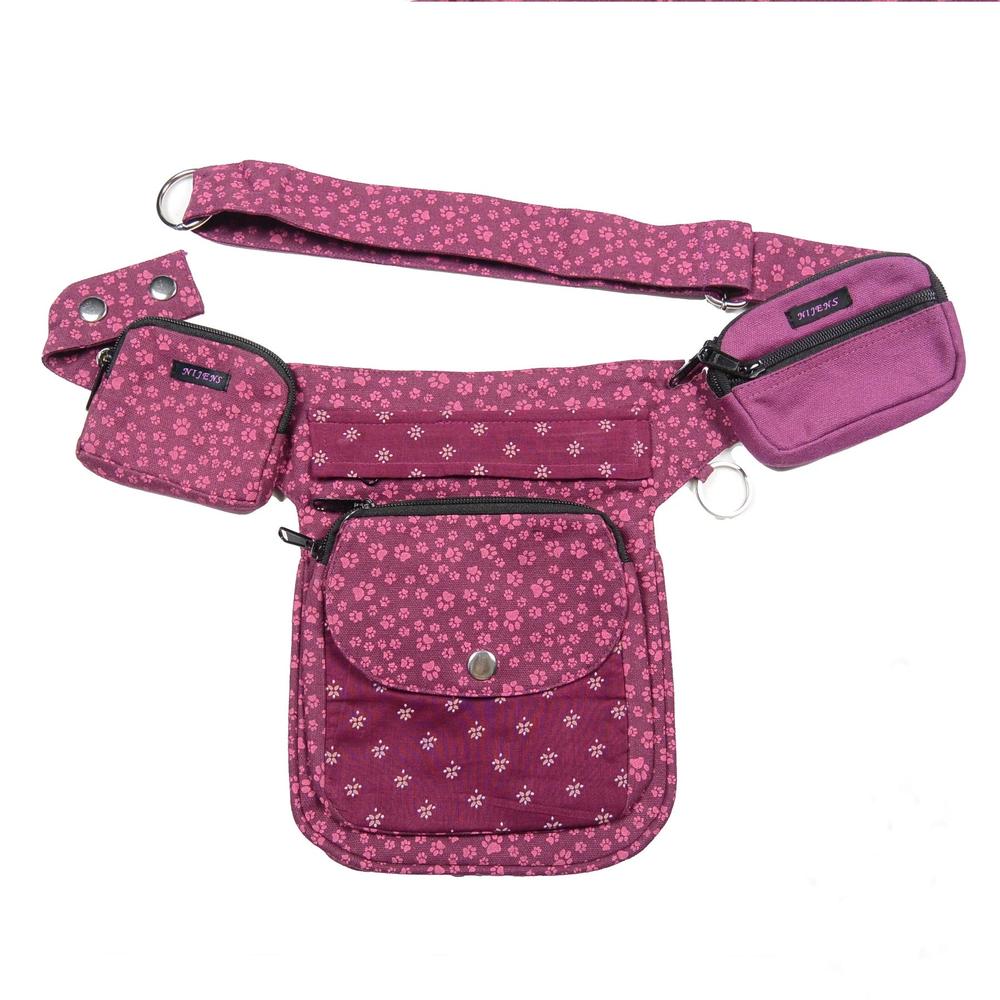 Nijens Beuteltasche klein Pfote -magenta- mit Gürtelschlaufe - Tierisch tolle Geschenke