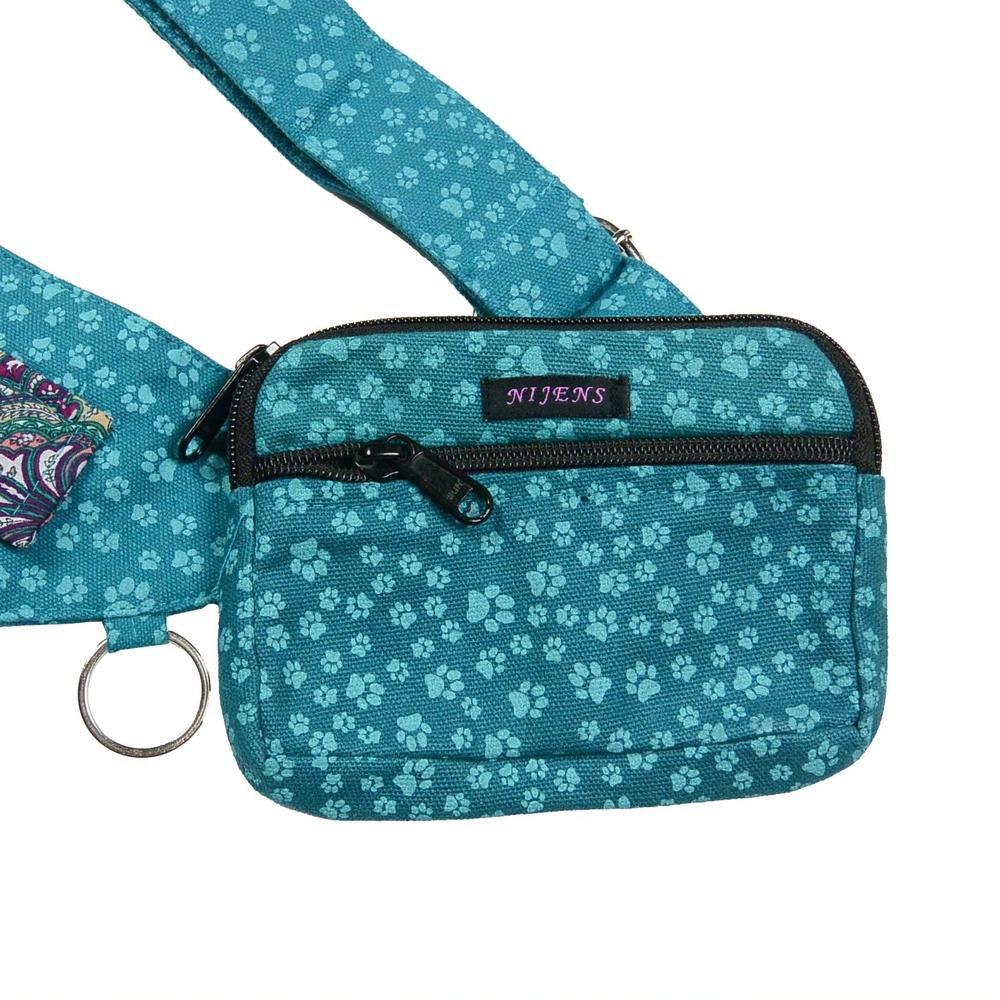 Nijens Beuteltasche groß Pfote -türkis- mit Gürtelschlaufe - Tierisch tolle Geschenke