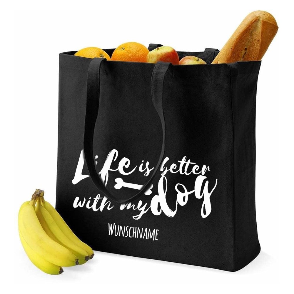 Canvas Classic Shopper - Life is better-Tierisch tolle Geschenke