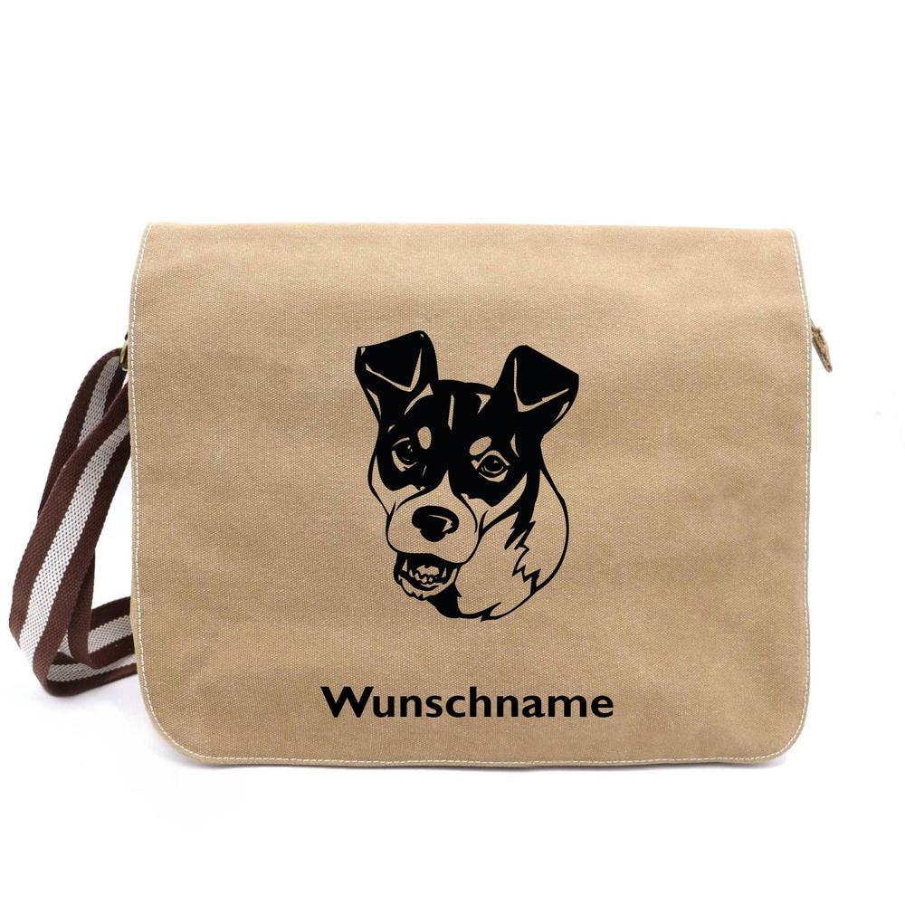 Ratonero-bodeguero-Andaluz - Canvas Schultertasche Messenger mit Namen - Tierisch tolle Geschenke