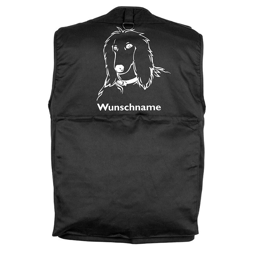 Personalisierbare Hundesportweste mit Hundekopf Afghane