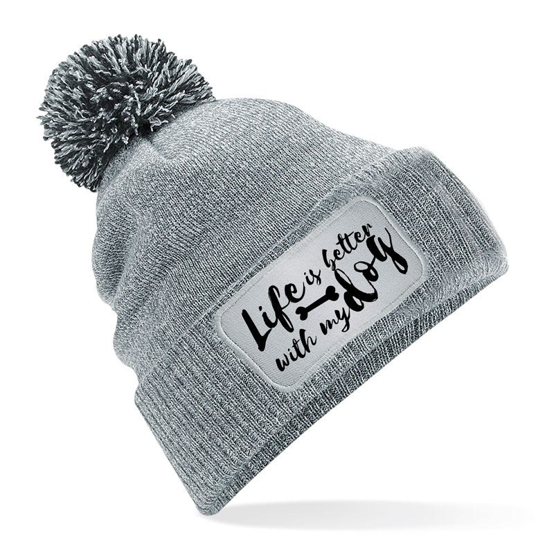 Strickmütze -Life is better- grau-Tierisch-tolle Geschenke-Tierisch-tolle-Geschenke