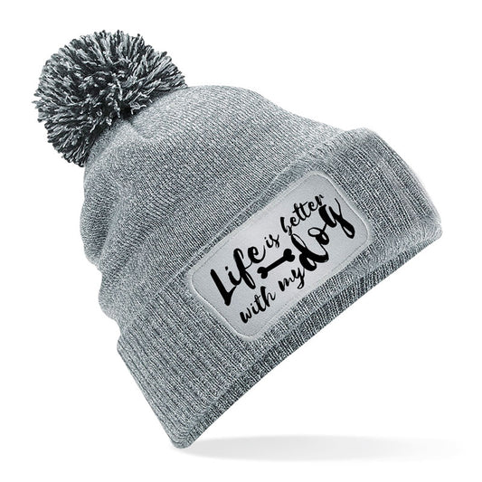 Strickmütze -Life is better- grau-Tierisch-tolle Geschenke-Tierisch-tolle-Geschenke