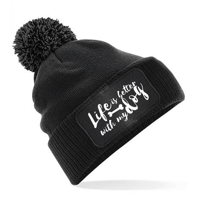 Strickmütze -Life is better- schwarz-Tierisch-tolle Geschenke-Tierisch-tolle-Geschenke