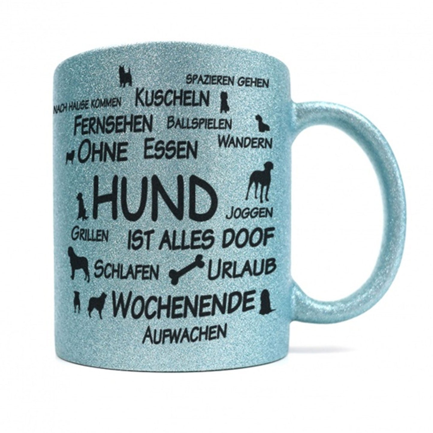 Glitzer Hundetasse Pfotenliebe - Ohne Hund ist alles doof-Tierisch-tolle Geschenke-Tierisch-tolle-Geschenke