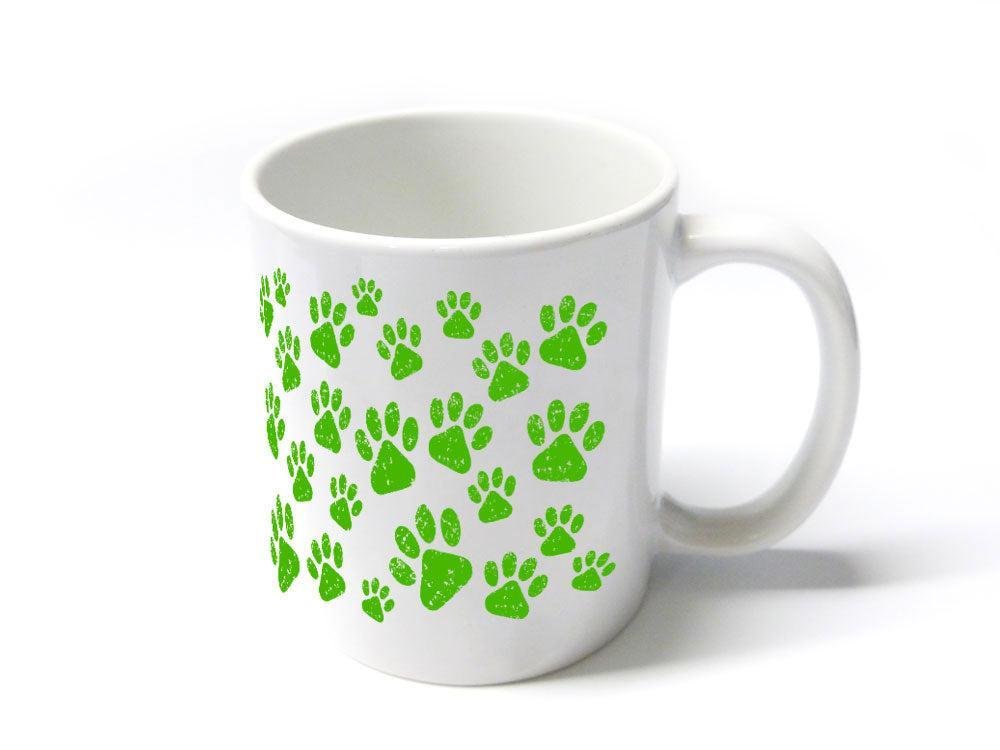 Design Tasse: Pfötchen -lime-Tierisch tolle Geschenke-Tierisch-tolle-Geschenke