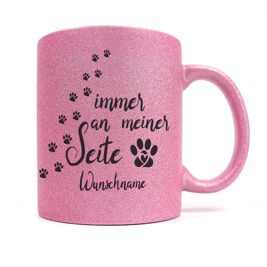 Glitzer Hundetasse Pfotenliebe - Immer an meiner Seite-Tierisch-tolle Geschenke-Tierisch-tolle-Geschenke