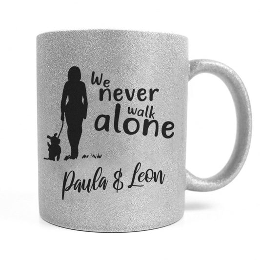 Glitzer Hundetasse Pfotenliebe - Never walk alone-Tierisch-tolle Geschenke-Tierisch-tolle-Geschenke