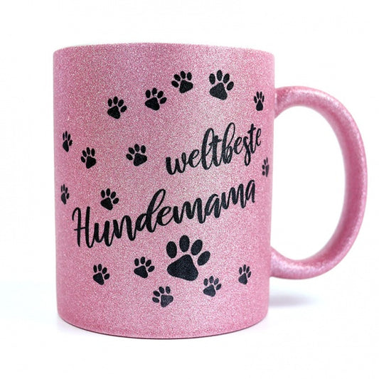 Glitzer Hundetasse Pfotenliebe - Weltbeste Hundemama-Tierisch-tolle Geschenke-Tierisch-tolle-Geschenke