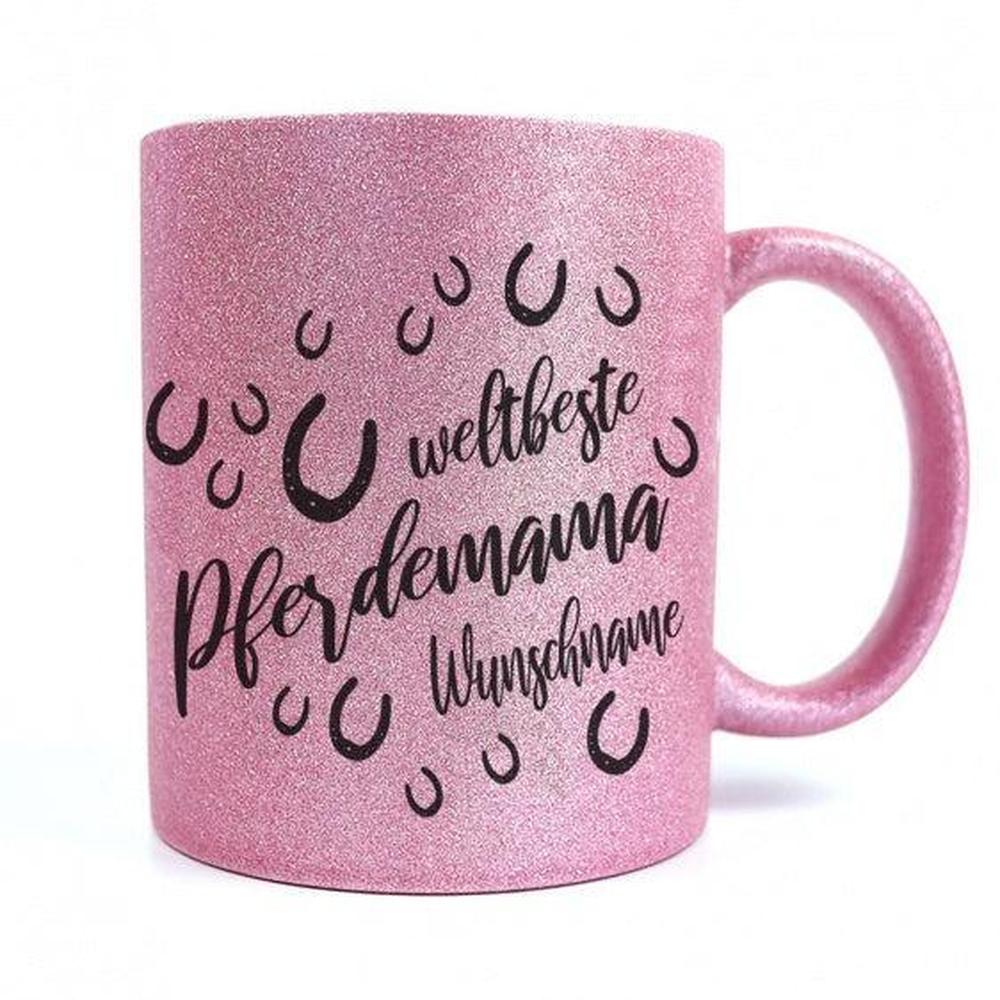 Glitzer Tasse Hufeisen - Weltbeste Pferdemama-Tierisch-tolle Geschenke-Tierisch-tolle-Geschenke
