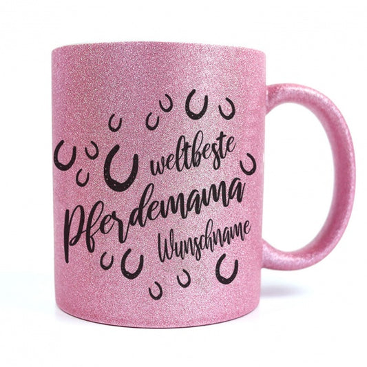 Glitzer Tasse Hufeisen - Weltbeste Pferdemama-Tierisch-tolle Geschenke-Tierisch-tolle-Geschenke