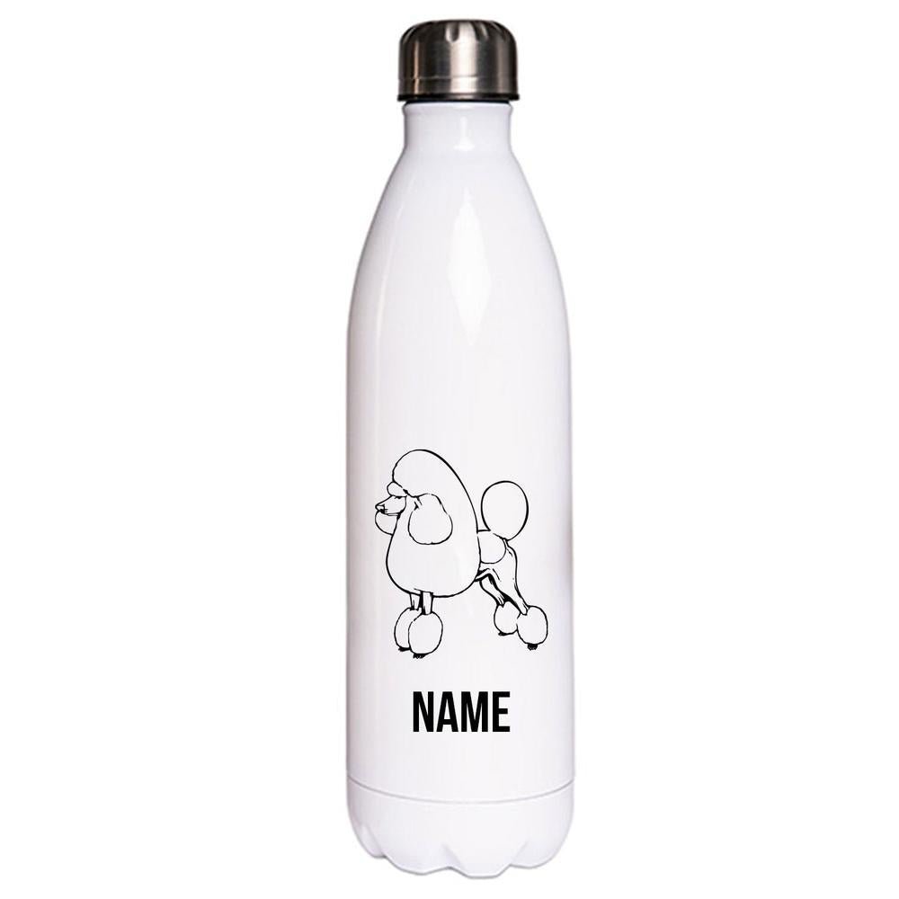 Pudel - Edelstahl Thermosflasche 750 ml mit Namen-Tierisch-tolle Geschenke-Tierisch-tolle-Geschenke