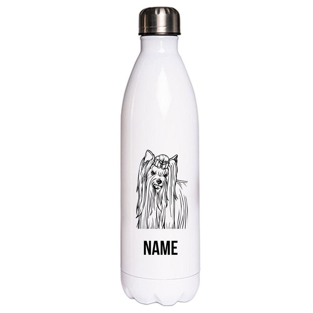 Yorkshire Terrier - Edelstahl Thermosflasche 750 ml mit Namen-Tierisch-tolle Geschenke-Tierisch-tolle-Geschenke