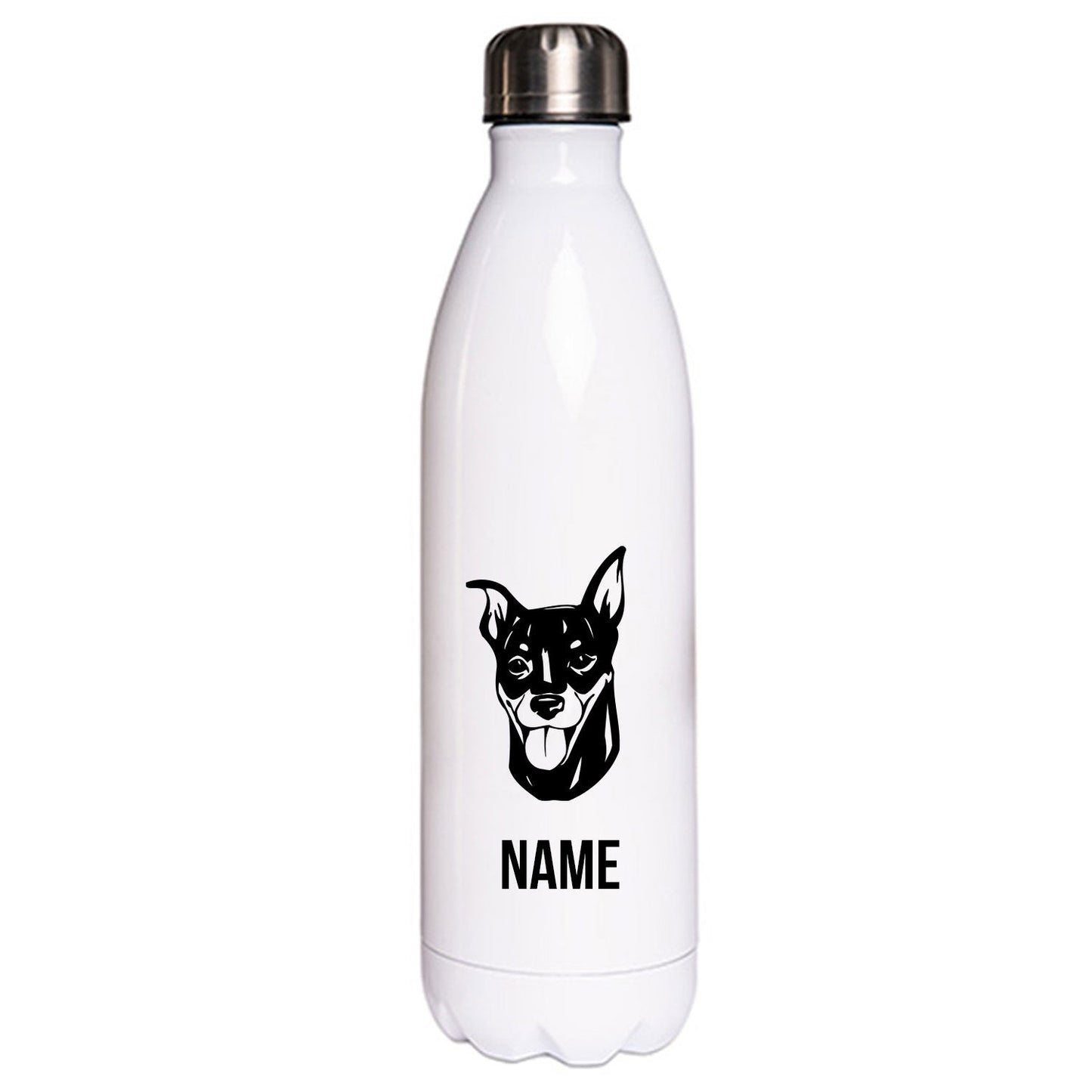 Zwergpinscher - Edelstahl Thermosflasche 750 ml mit Namen-Tierisch-tolle Geschenke-Tierisch-tolle-Geschenke