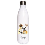 Bulldogge - Edelstahl Thermosflasche 750 ml mit Namen -watercolour-Tierisch-tolle Geschenke-Tierisch-tolle-Geschenke