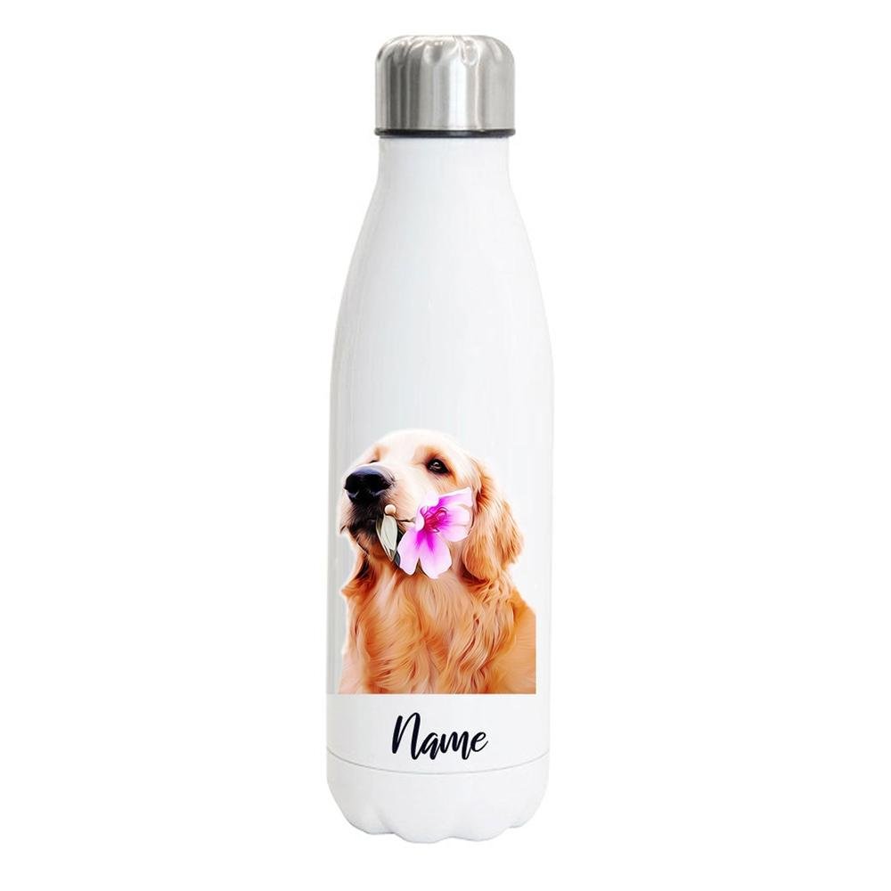 Golden Retriever 2 - Edelstahl Thermosflasche 750 ml mit Namen -watercolour-Tierisch-tolle Geschenke-Tierisch-tolle-Geschenke