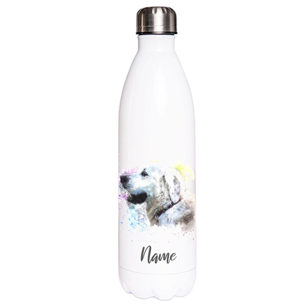 Golden Retriever - Edelstahl Thermosflasche 750 ml mit Namen -watercolour-Tierisch-tolle Geschenke-Tierisch-tolle-Geschenke
