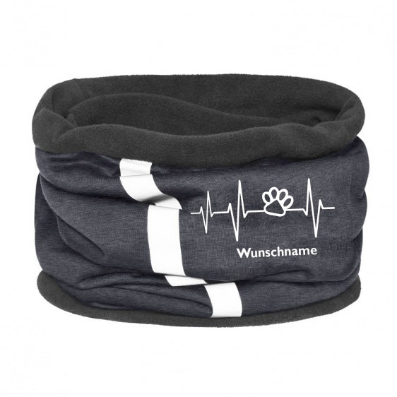 Fleece Multifunktionstuch Loop mit Namen - Herz 1-Tierisch-tolle-Geschenke