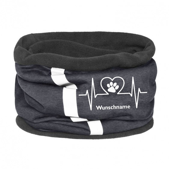 Fleece Multifunktionstuch Loop mit Namen - Herz 2-Tierisch-tolle-Geschenke
