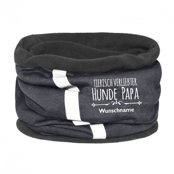 Fleece Multifunktionstuch Loop mit Namen - Hundepapa-Tierisch-tolle-Geschenke